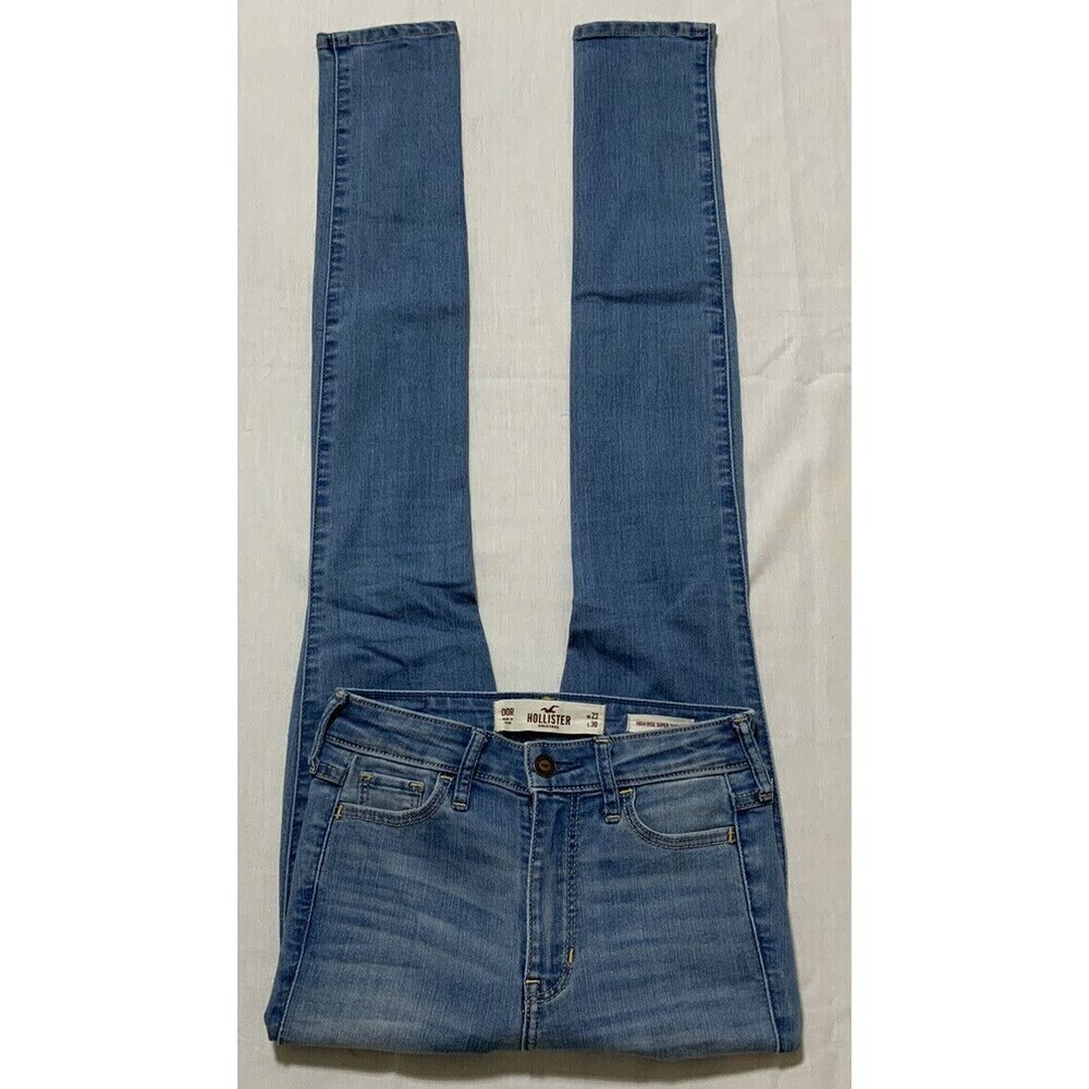 Hollister High Rise Super Skinny Distressed Jeans Blue Size 00R 23x30